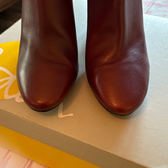 Boden Maroon Leather Heeled Boots - Picture 3 of 10